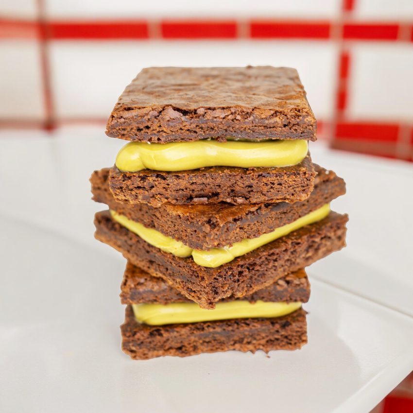 Pistachio Stuffed Brownie